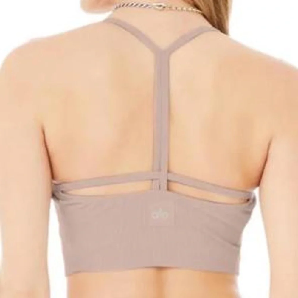 Alo Yoga Alosoft Ribbed Crop Calm Tank - Dusty Pink M